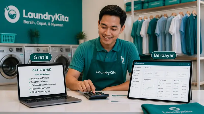 Aplikasi Laundry Gratis vs Berbayar: Hitung Mana yang Lebih Hemat untuk Usaha Anda